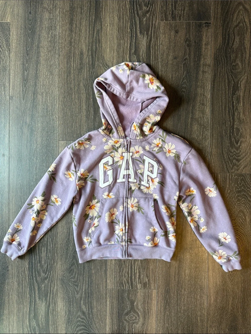 GAP Lavender Floral Zip-Up Hoodie